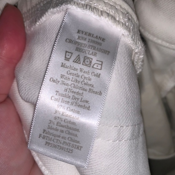 Everlane White Cropped Straight Regular Jeans 6 - Picture 4 of 8